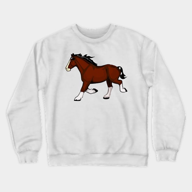 Trotting Horse Crewneck Sweatshirt by Shyflyer